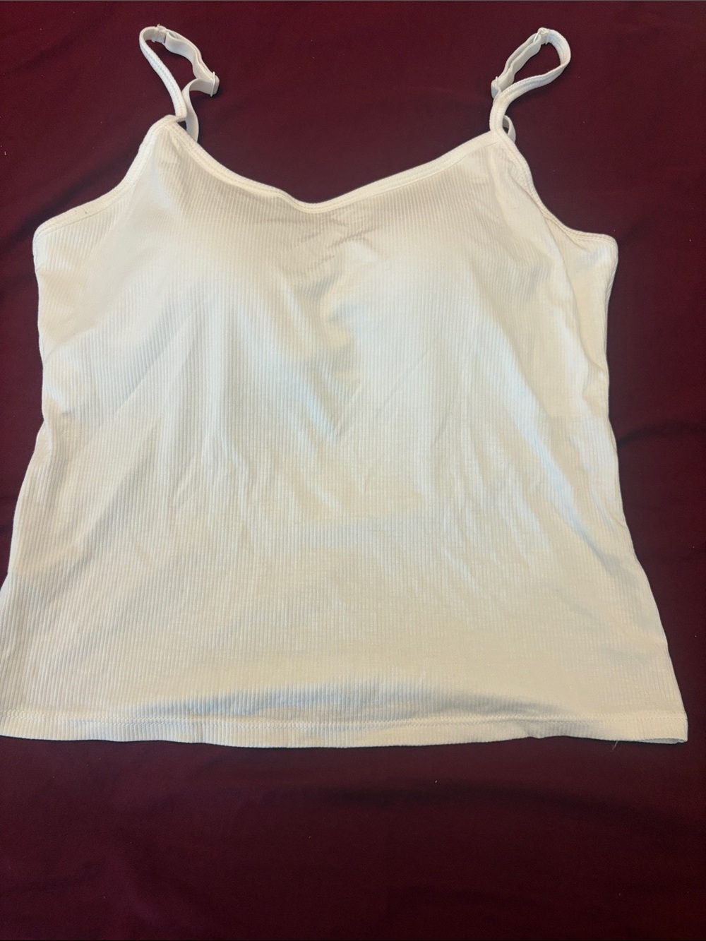 Women’s White Ribbed Camisole Tank Top - Classic Essential